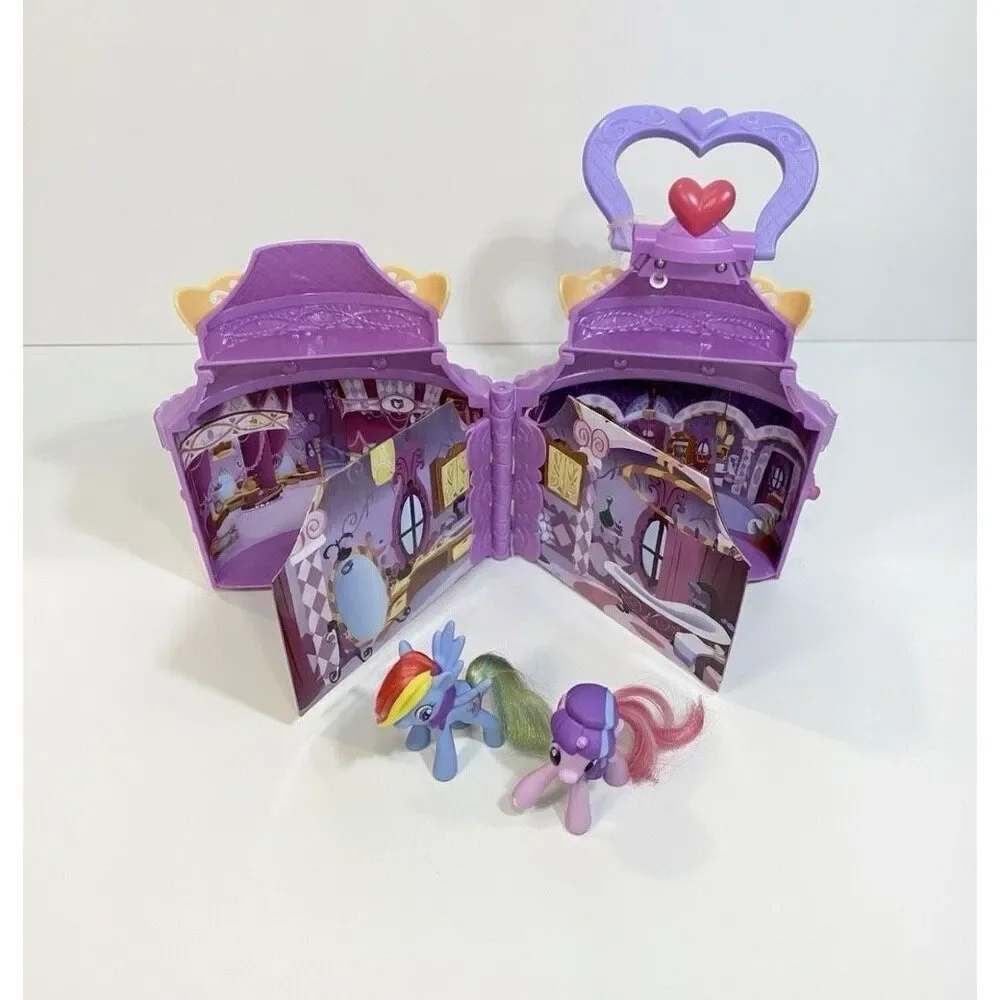 My Little Pony - Portable Castle House Case Flip Card Rooms - 2014  With 2 Ponys